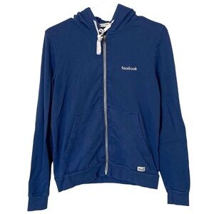 Marine Layer Zip Up Hoodie with Facebook Logo in Blue, Size X-Small